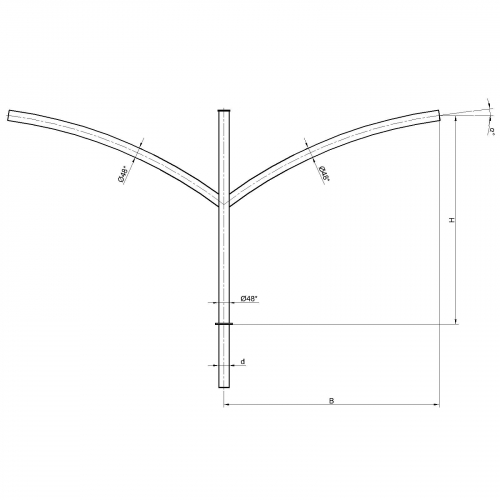 Консольный кронштейн двухрожковый К17(а)-1,5-2,5-1-1